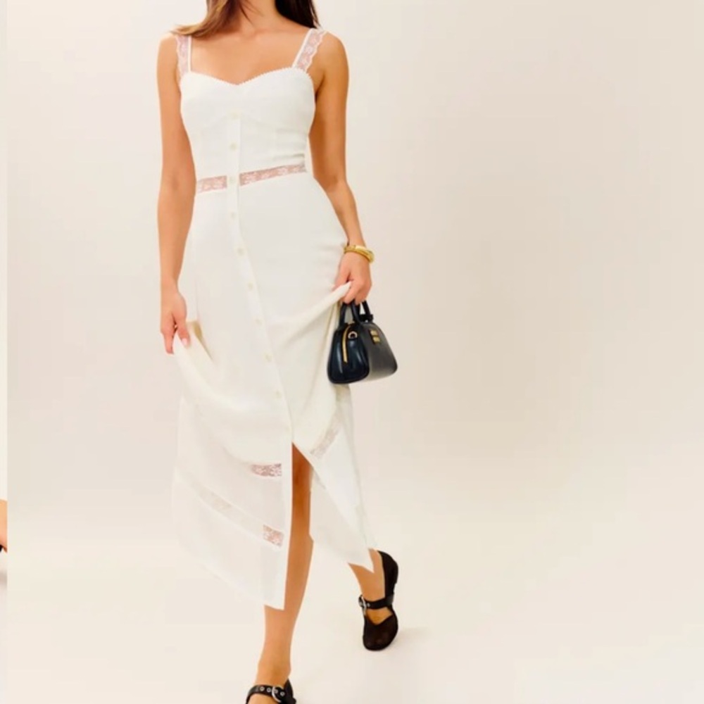 🤍New Reformation Wynton Dress Ivory